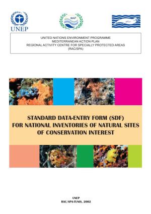 (Sdf) for National Inventories of Natural Sites of Conservation Interest