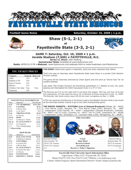 Fayetteville State (3-3, 2-1)