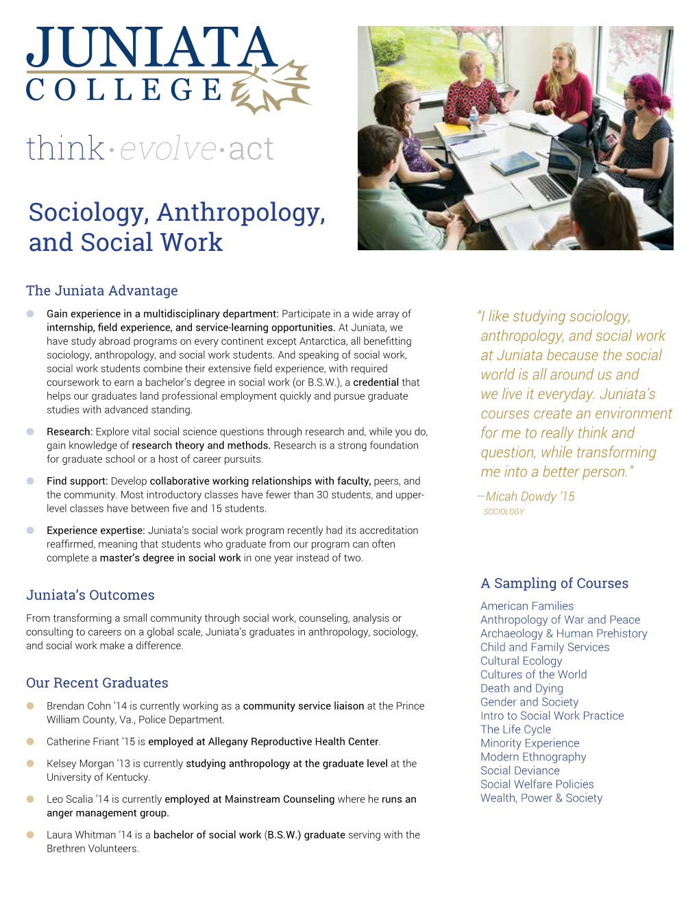 Sociology, Anthropology, and Social Work