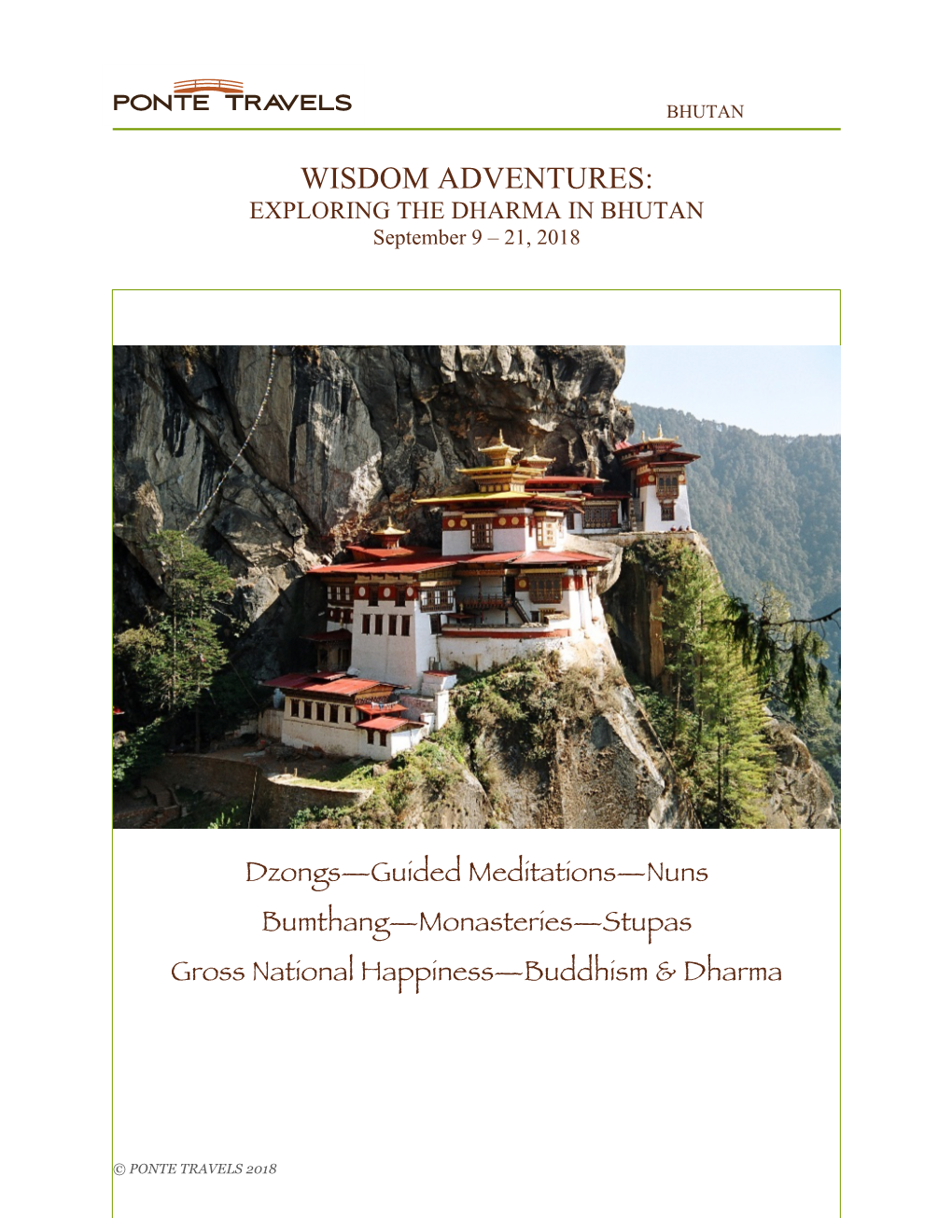 Levey Bhutan Adventure Itinerary 2018 Final