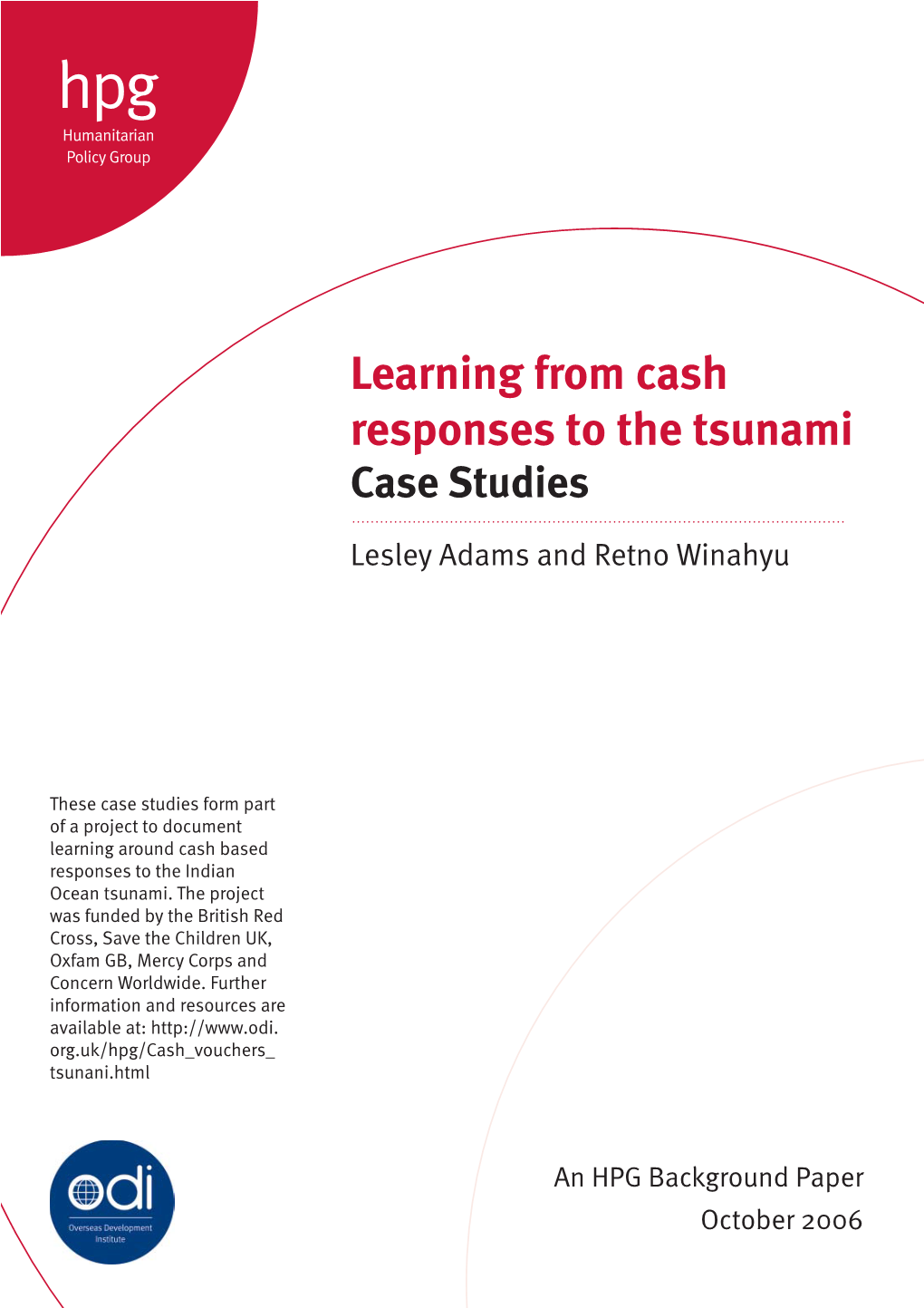 Learning from Cash Responses to the Tsunami Case Studies