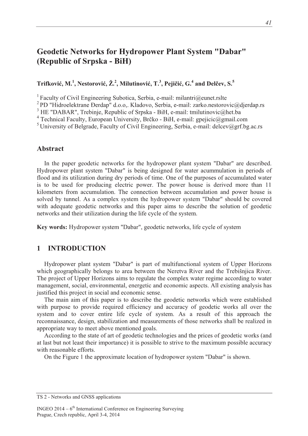 Geodetic Networks for Hydropower Plant System 