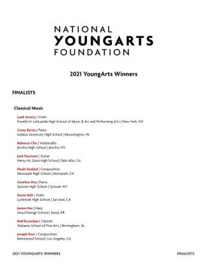 2021 Youngarts Winners
