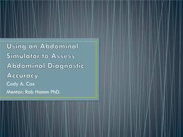 Using an Abdominal Simulator to Assess Abdominal Diagnostic