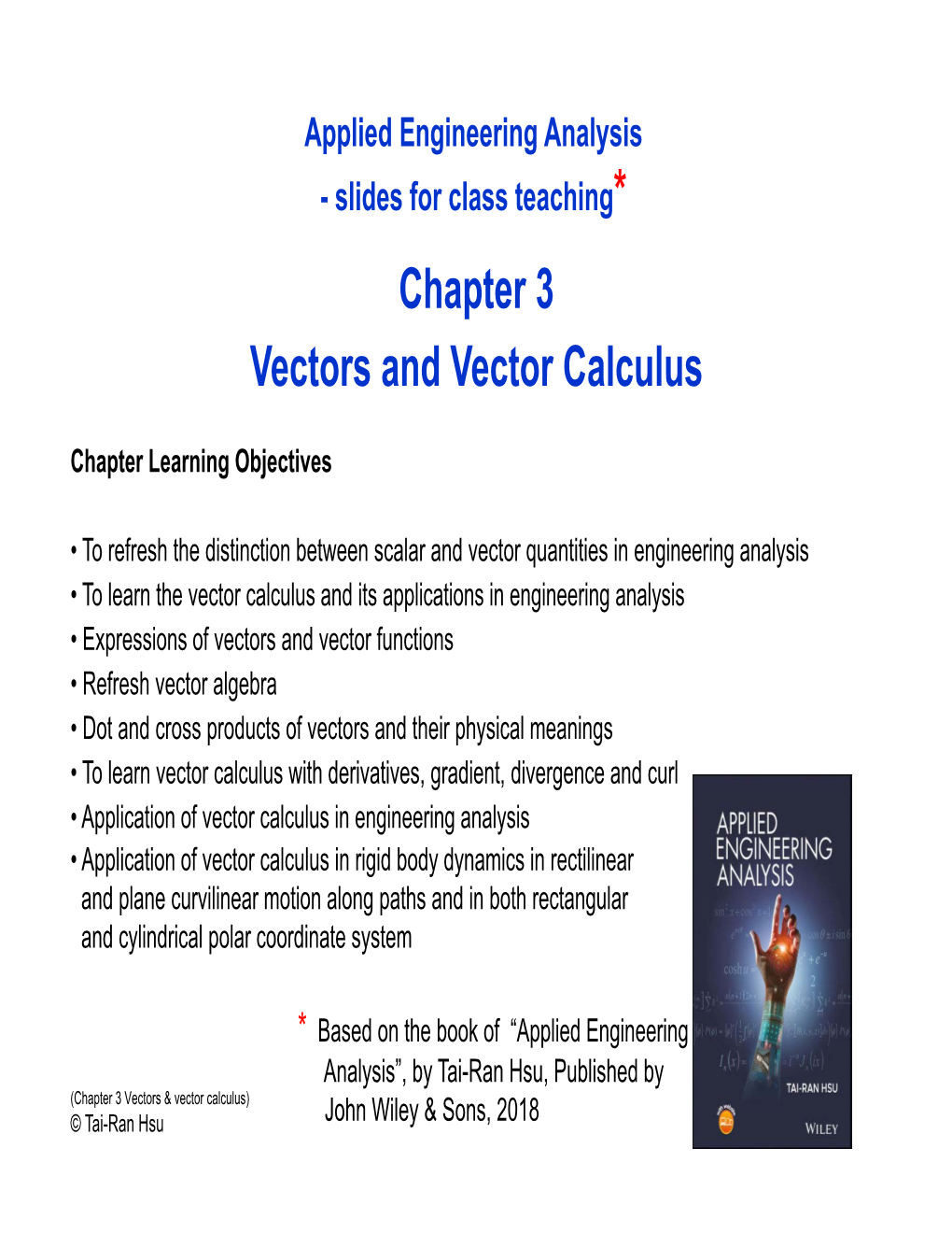 Chapter 3 Vectors and Vector Calculus