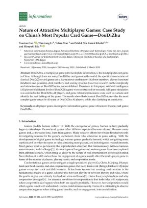 Nature of Attractive Multiplayer Games: Case Study on China's Most