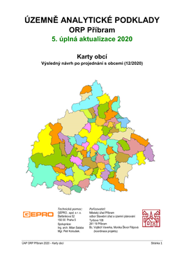 ÚAP ORP Příbram 2020 – Karty Obcí Stránka 1