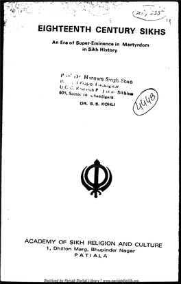 Eighteenth Century Sikhs