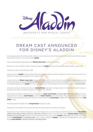 Dream Cast Announced for Disney's Aladdin