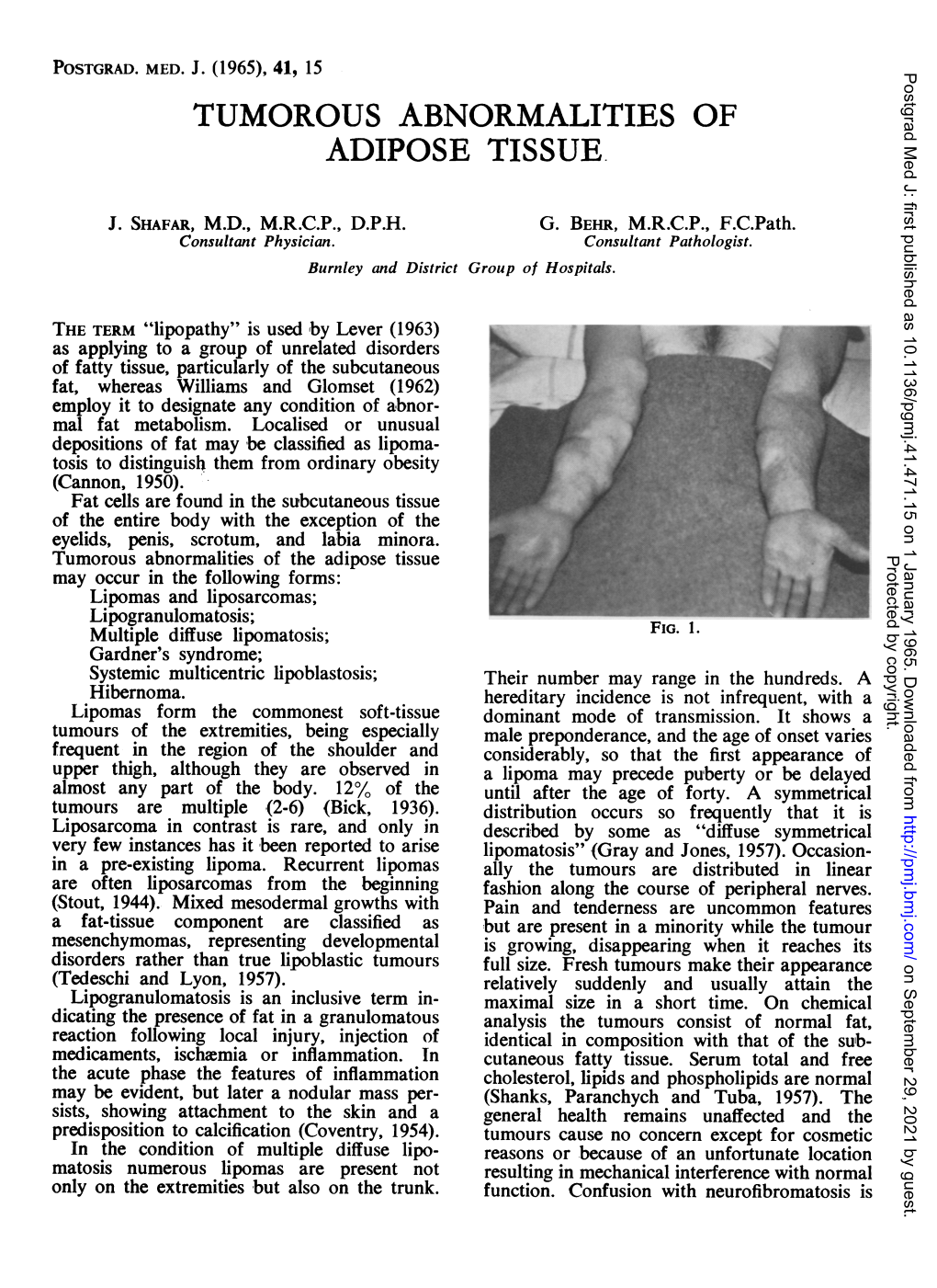 Tumorous Abnormalities of Adipose Tissue