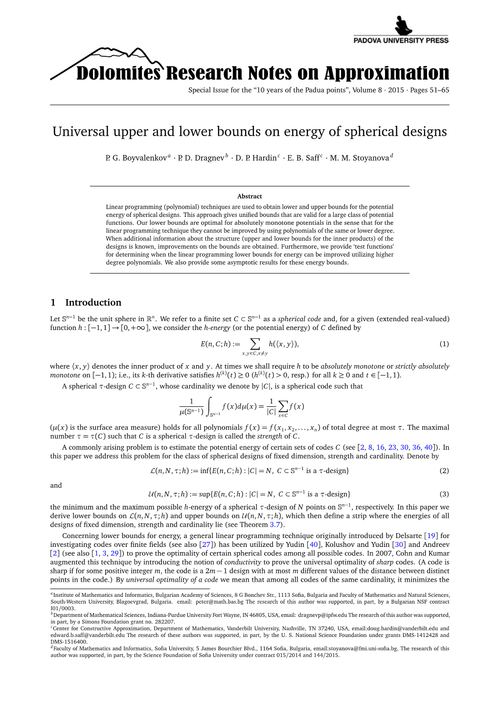 Universal Upper and Lower Bounds on Energy of Spherical Designs