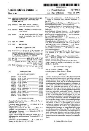 III IIHIIII US005574052A United States Patent (19) 11 Patent Number: 5,574,052 Rose Et Al