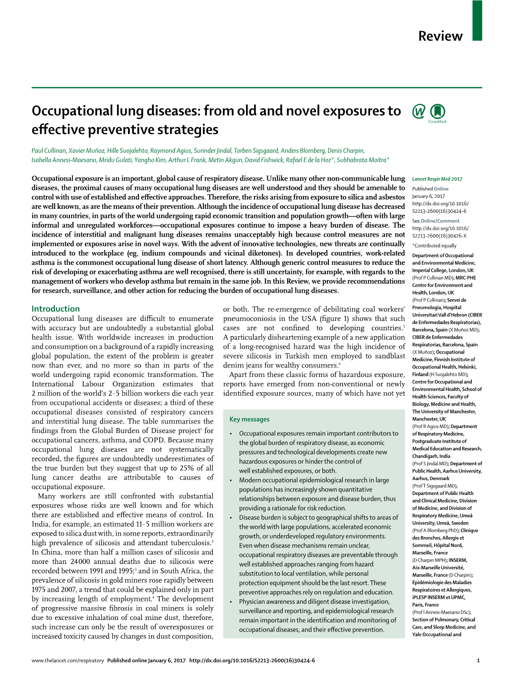 Occupational Lung Diseases: from Old and Novel Exposures to Effective