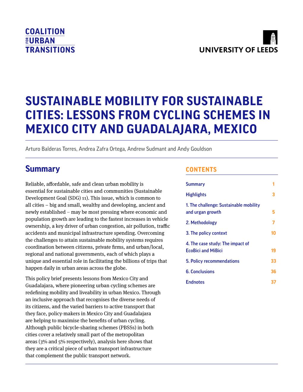 Sustainable Mobility for Sustainable Cities: Lessons from Cycling Schemes in Mexico City and Guadalajara, Mexico