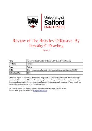 Timothy C Dowling, the Brussilov Offensive