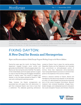 FIXING DAYTON: a New Deal for Bosnia and Herzegovina