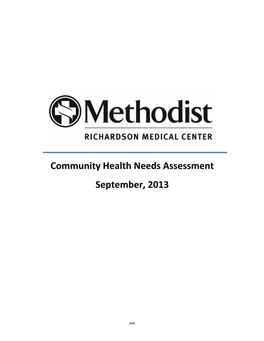 Community Health Needs Assessment September, 2013