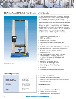 Brinell Closed-Loop Hardness Tester (Clb3)