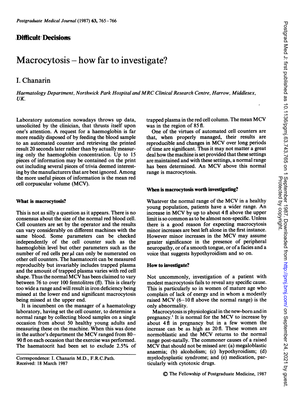 Macrocytosis - How Far to Investigate?