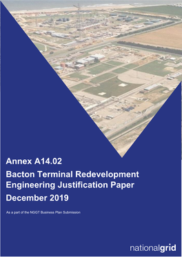 Bacton Terminal Redevelopment Engineering Justification Paper December 2019