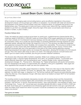 Locust Bean Gum: Good As Gold