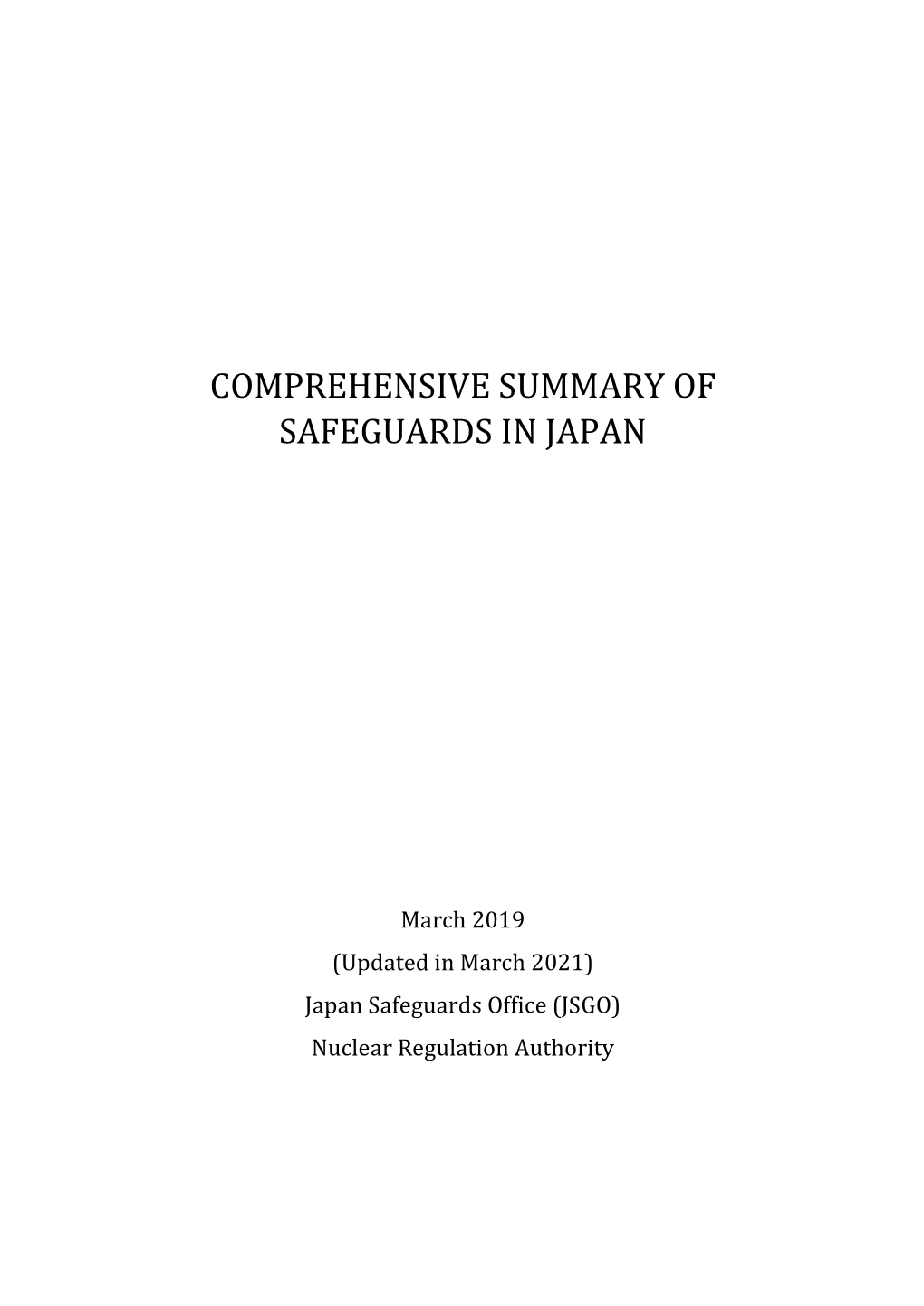 Comprehensive Summary of Safeguards in Japan【PDF：3MB】