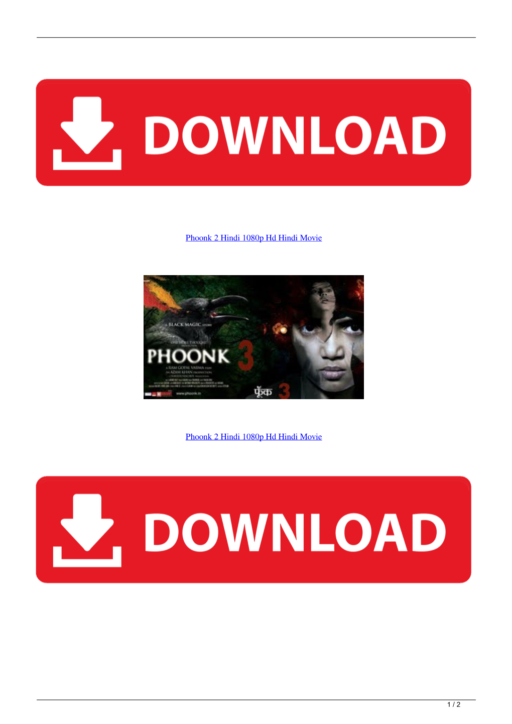 Phoonk 2 Hindi 1080P Hd Hindi Movie