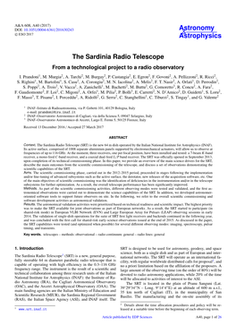The Sardinia Radio Telescope from a Technological Project to a Radio Observatory
