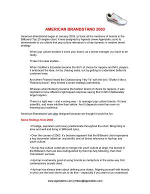 American Brandstand 2003