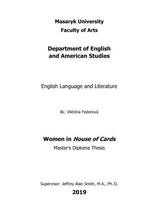 Women in House of Cards Master’S Diploma Thesis