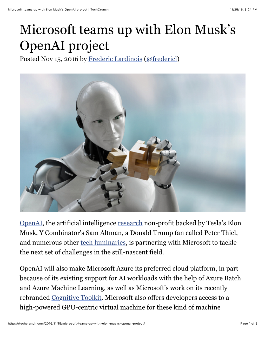 Microsoft Teams up with Elon Musk's Openai Project