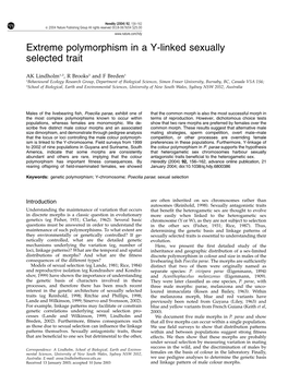 Extreme Polymorphism in a Y-Linked Sexually Selected Trait