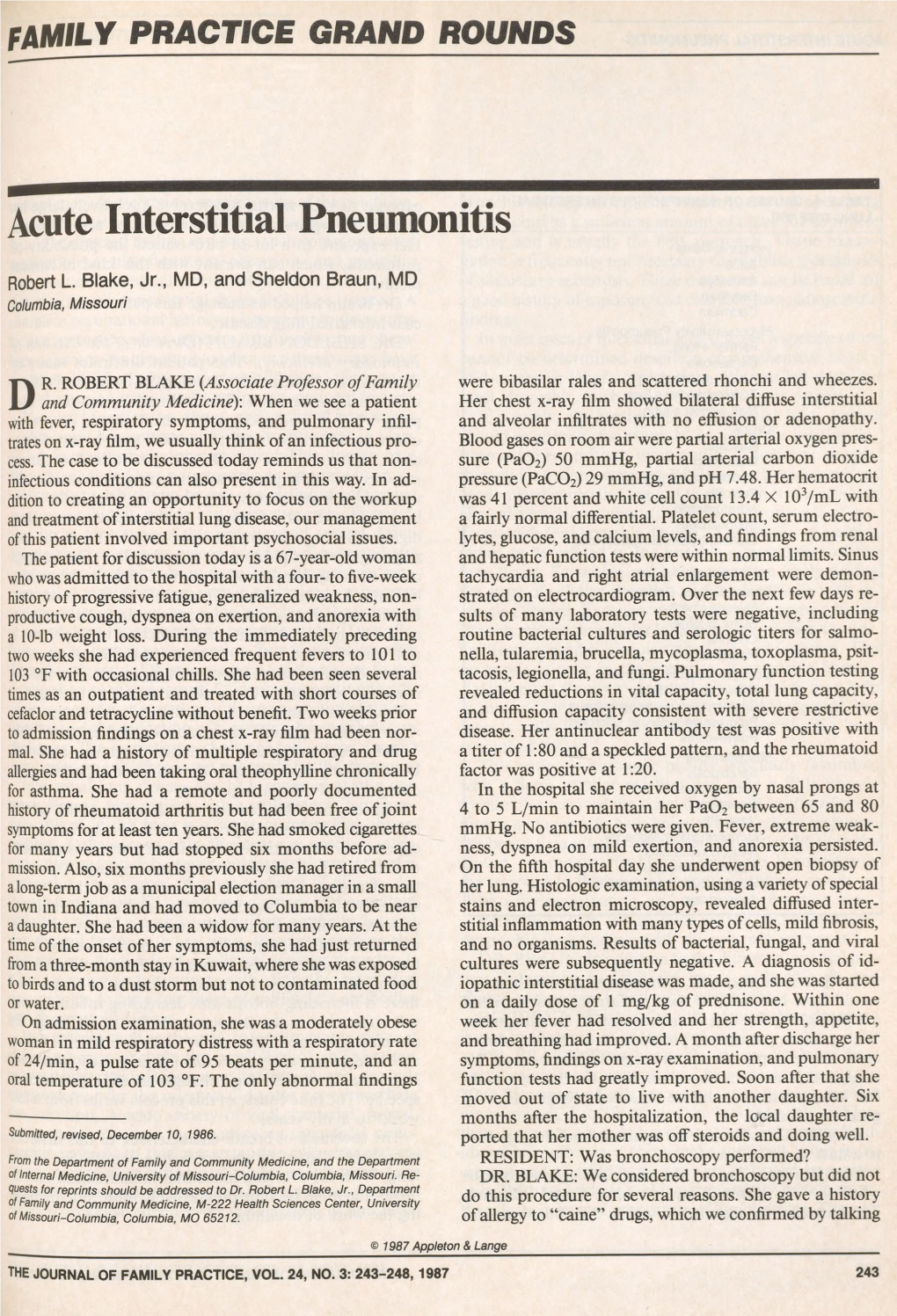 Acute Interstitial Pneumonitis