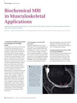 Biochemical MRI in Musculoskeletal Applications
