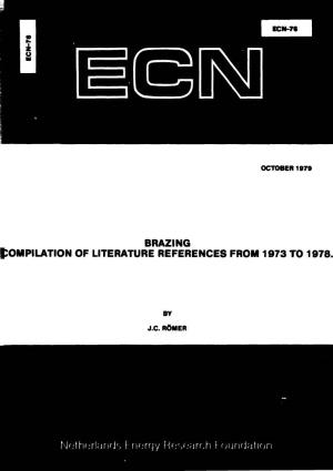Brazing Compilation of Literature References from 1973 to 1978