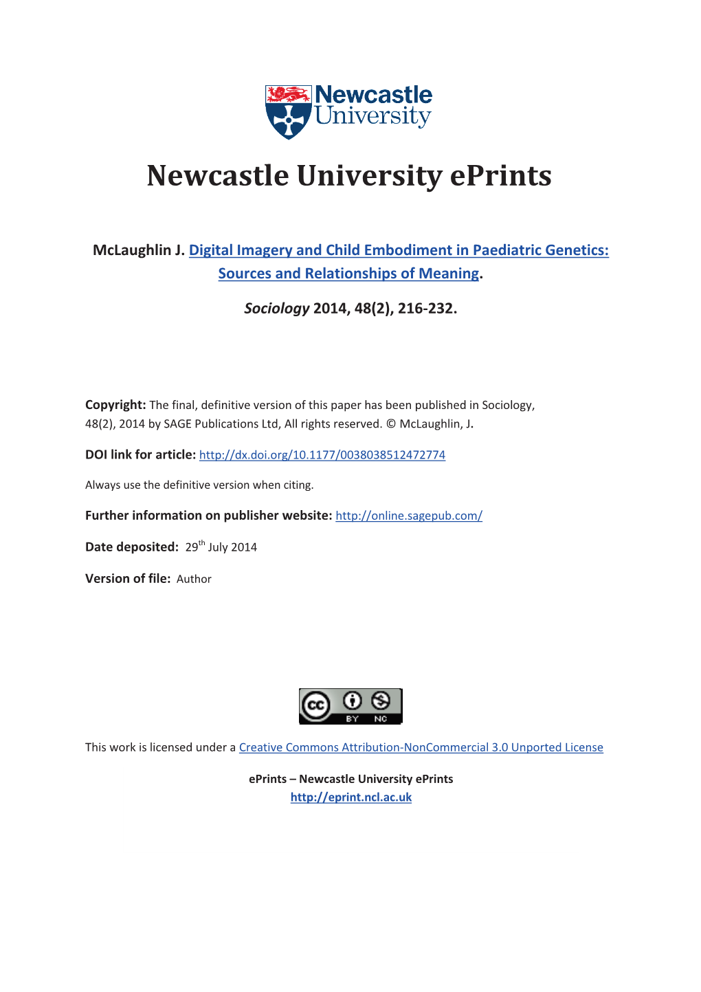 Newcastle University Eprints