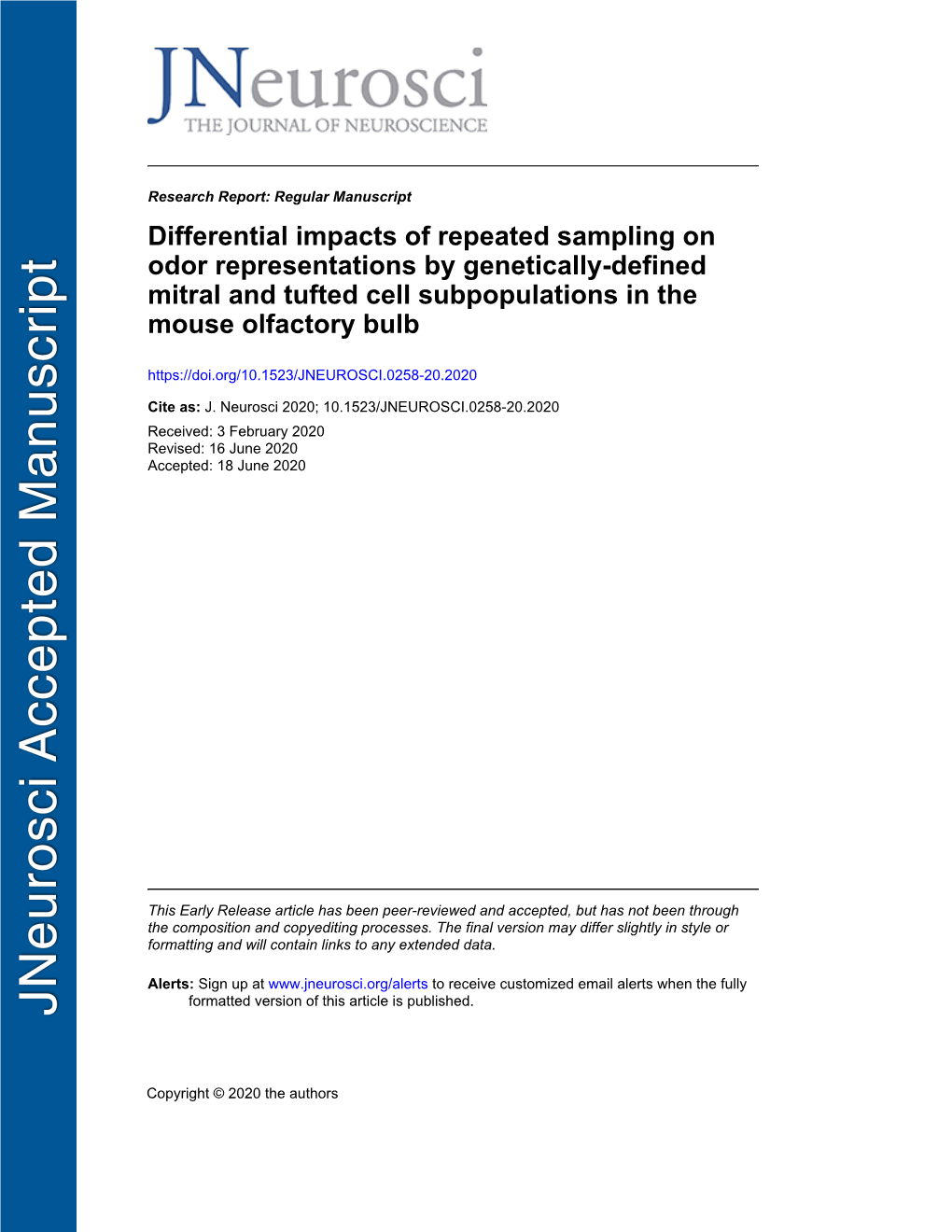 Differential Impacts of Repeated Sampling on Odor Representations