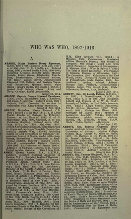Who Was Who, 1897-1916