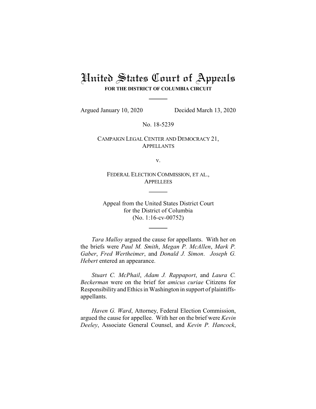 Opinion for the Court Filed PER CURIAM