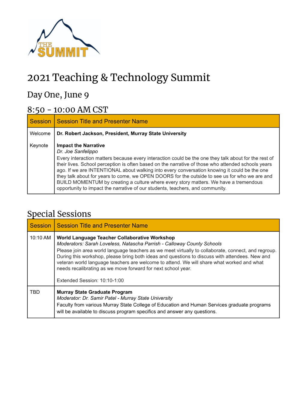 2021 Teaching & Technology Summit