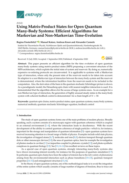 Using Matrix-Product States for Open Quantum Many-Body Systems: Efﬁcient Algorithms for Markovian and Non-Markovian Time-Evolution