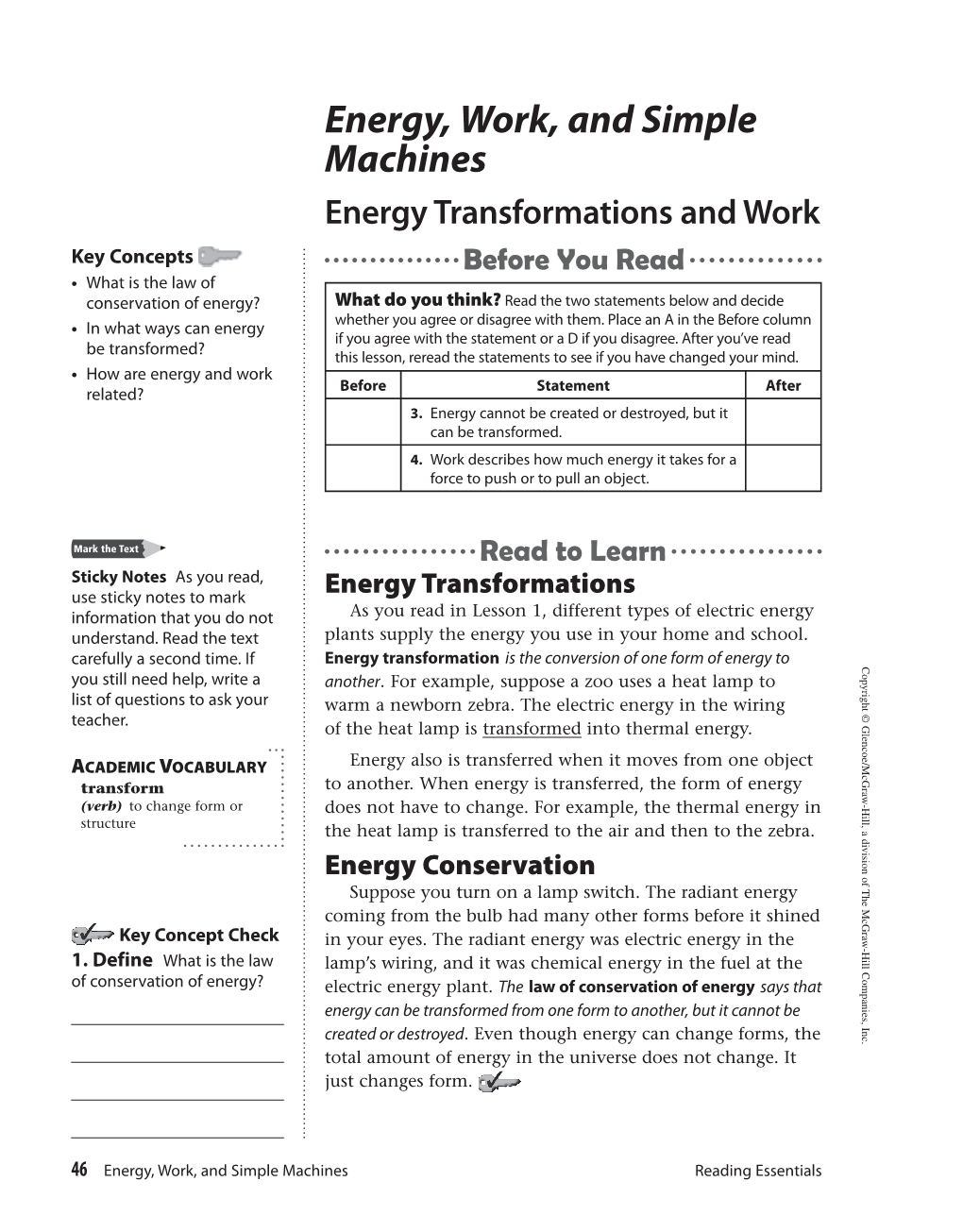 Energy, Work, and Simple Machines