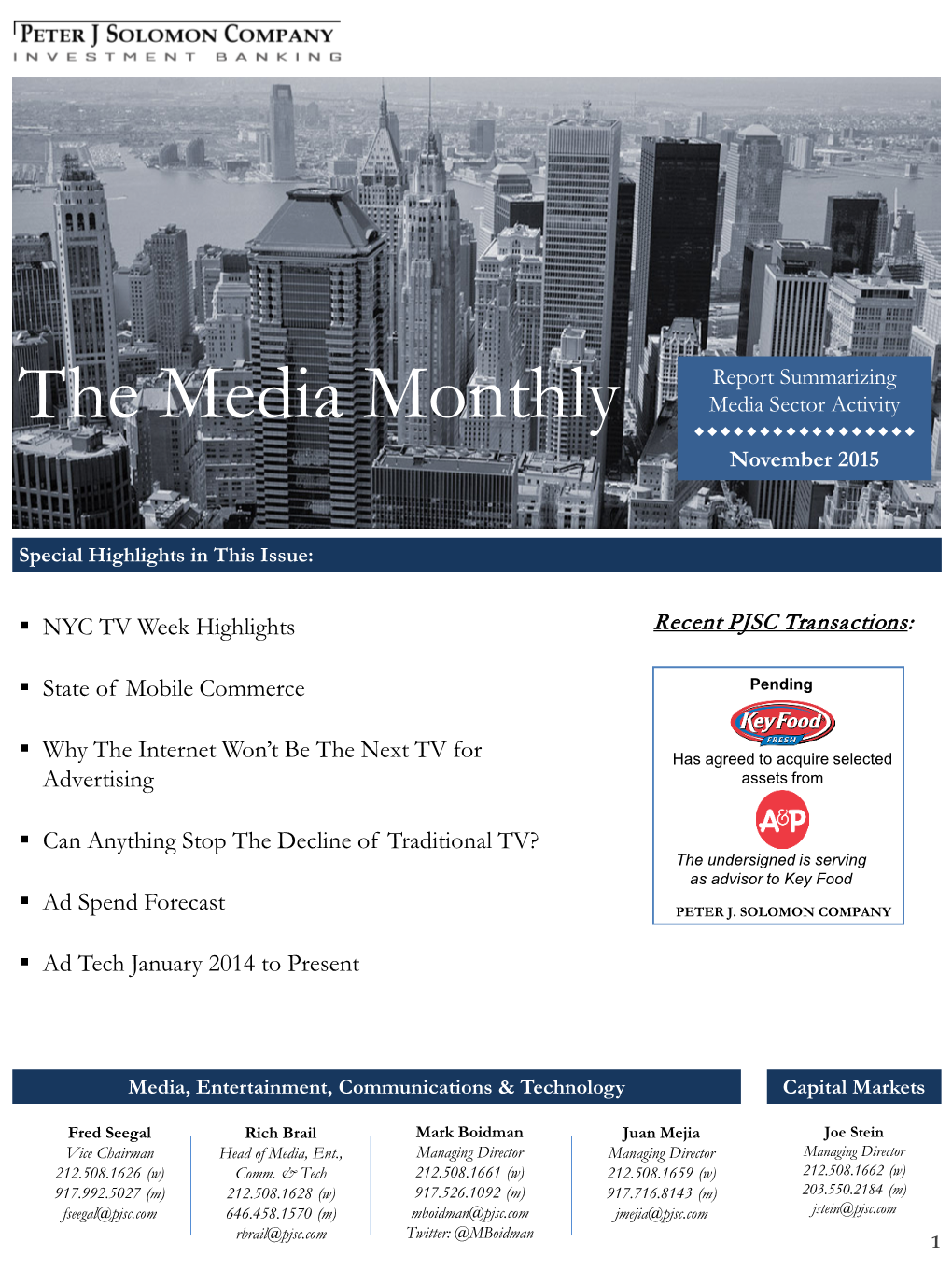 The Media Monthly  November 2015