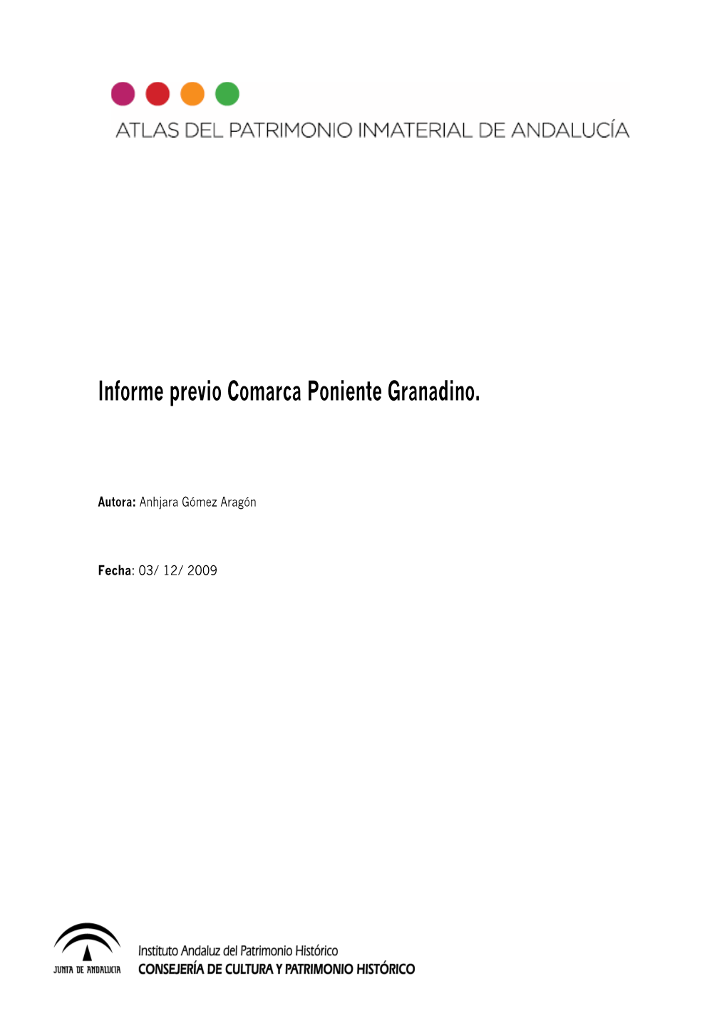 Informe Previo Comarca Poniente Granadino