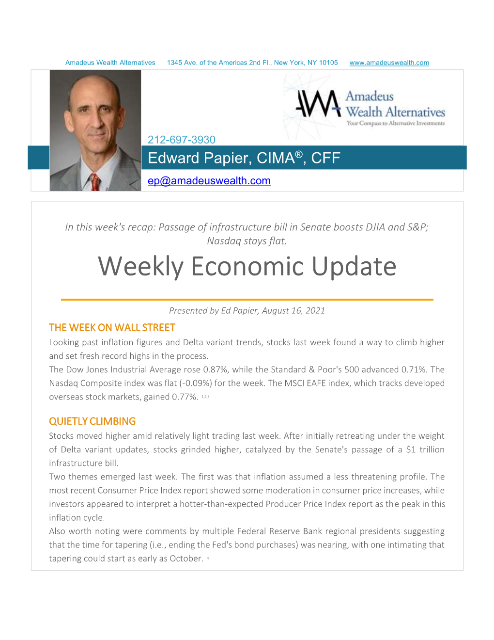 Weekly Economic Update