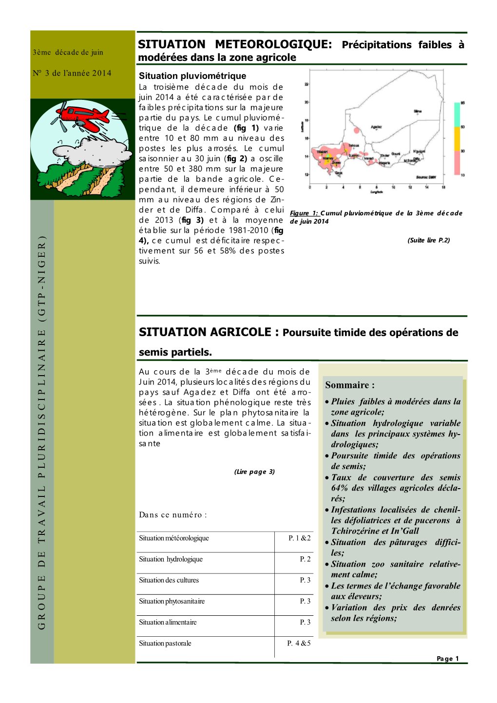 SITUATION METEOROLOGIQUE: Précipitations Faibles À