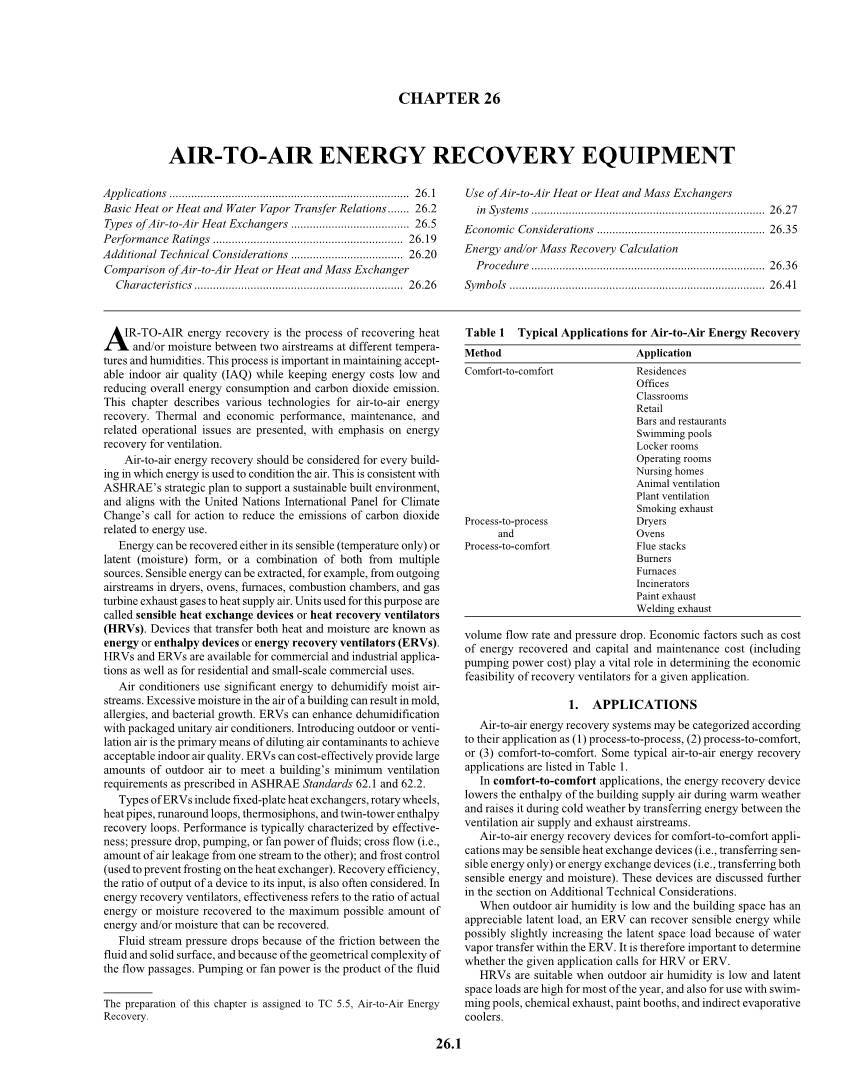 Air-To-Air Energy Recovery Equipment