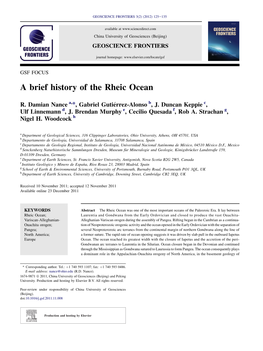 A Brief History of the Rheic Ocean