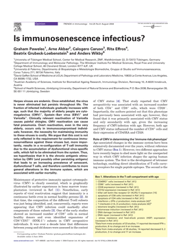 Is Immunosenescence Infectious?