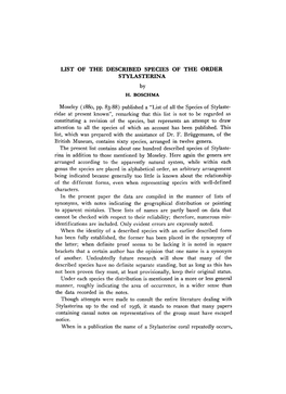 (1880, Pp. 83-88) Published a "List of All the Species O